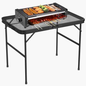 Foldable Camping Aluminum Grill/BBQ Stand Table - (35.62x23.42x25.9in, 88Lbs Max Load Height), Adjustable