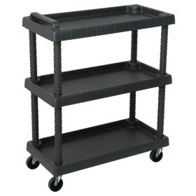 3-Tier Workshop Tool Trolley Black 29.5"x14.8"x36.2" PP