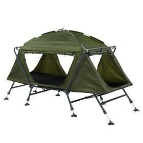 Collapsible Camping Tent with Intergrated Cot 84.6*34.5*49.2in (Green)