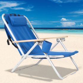 Backpack Portable Folding Solid Blue Beach, Fishing Chair