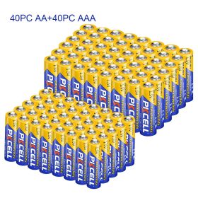 (80PC AA+AAA combine )PKCELL 40PC AA R6P UM4 Battery+40PC AAA UM3 R03P 1.5V Carbon-Zinc Primary Batteries For toys remote