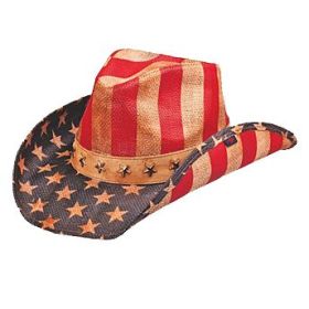 Old Glory Straw Western USA Sun Hat