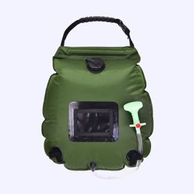 20L Solar Heating Outdoor Portable Shower Bag w/ Switchable Shower Head (Color: Green)