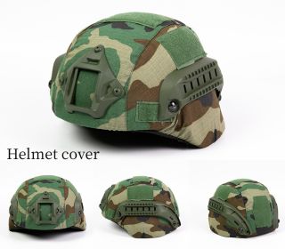 Military Tactical Helmet Cover Airsoft Paintball Wargame CS Camouflage Army Helmet Case Outdoor Hunting Equipment Cloth Cover (Color: Four Color Jungle)