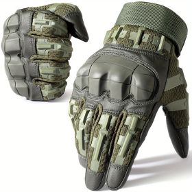 Tactical Gloves - Touch Screen, Non-Slip, Full Finger Protection for Shooting Range (Color: Green, size: M)