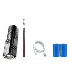 Mini LED Flashlight; Rechargeable & Zoomable - Outdoor & Emergency Supplies (Items: Dual Battery 4-8h)