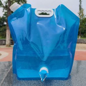 5L/10L Large Capacity Outdoor Portable Folding Water Storage Bag Water Tank For Camping Hiking Riding (Capacity: 5L Blue Belt Faucet)