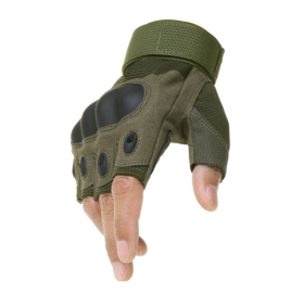 Tactical Hard Knuckle Fingerless Gloves For Hunting, Shooting, Paintball & Range (Color: Green, size: XL)