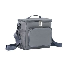 Portable Oxford Lunch Boxes One Shoulder Fresh-Keeping Bags (Color: Gray)