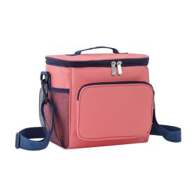 Portable Oxford Lunch Boxes One Shoulder Fresh-Keeping Bags (Color: Pink)