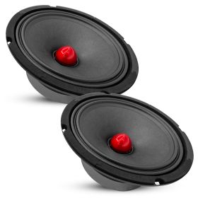 5 CORE 8 Inch Mid Range Bullet Pro Audio Car Speaker Red Aluminium Bullet Loudspeaker 500W Max 4 Ohms - Premium Quality Audio Door Speakers for Car or (size: 2PCS 8" Car Audio Speaker 4oHM)