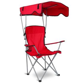 Foldable Beach Canopy Chair (Color: Red)