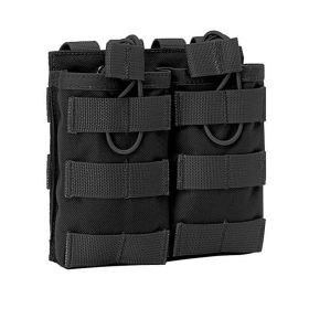 Molle Open Top Double Triple Mag Pouch (for Rifle) (Color: Black, size: Double)