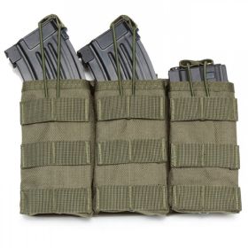 Molle Open Top Double Triple Mag Pouch (for Rifle) (Color: Green, size: Triple)