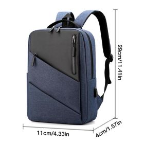 Anti Theft Laptop Backpack Travel Backpack Airline Approved Waterproof College School Bag With USB Charging Port For Men Women (Color: Dark Blue)