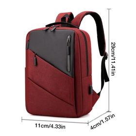 Anti Theft Laptop Backpack Travel Backpack Airline Approved Waterproof College School Bag With USB Charging Port For Men Women (Color: Red Color)