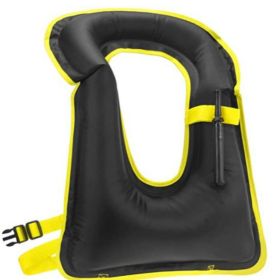 Snorkel Vest,Adults Portable Life Jacket Inflatable Swim Vest Buoyancy Aid Swim Jackets for Men & Women (Color: Black)