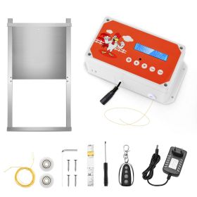 Automatic Chicken Door Chicken Flap With Slider Coop Door Opener Solar With Timer & Light Sensor For Farm Safe Chicken Henhouse (Color: D1 with door, size: EU Plug)