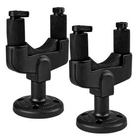 5 Core Guitar Wall Mount Hangers Adjustable Rotatable Display Wall Hook Holder w Soft Padding - GH ABS (black: GH ABS 2pcs)