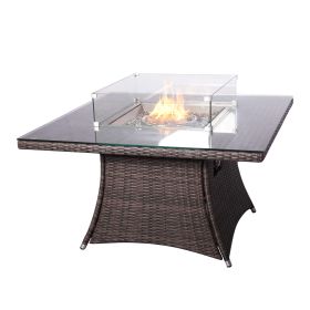 Direct Wicker Outdoor Rattan 50,000BTU Propane Gas Fire Pit Table (Table Only) (Shape: Square)