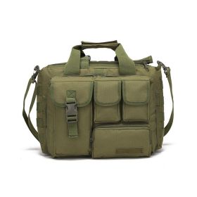 Portable Tactical Messenger Bag Big Capacity Outdoor Laptop Bags Shoulder Bag Camping Hiking Bandbag (Color: Army green)