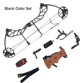 19-70LBS Compound Bow Set with Accessories Archery Adjustable Draw Length IBO 320 FPS for Outdoor Hunting Target Shooting (Color: Black Color Set)