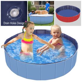 Foldable 4X4 Kiddie Baby/Dog Swimming Pool (PVC) Swim Pool, Bathing Pool (Color: Blue)