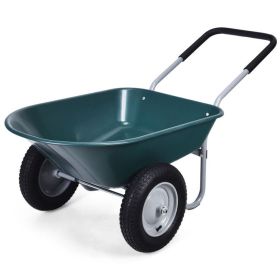 2 Tire Heavy-duty Dolly Utility Cart Wheelbarrow Garden Cart (Color: Green)