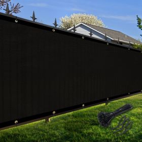 Artpuch Privacy Fence Screen Black Customized Outdoor Mesh Panels for Backyard, Balcony,Patio,Construction Site with Zip Ties (Color: Black, size: 4x80 ft)