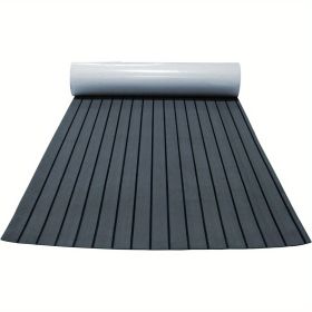 1pc Brown/gray marine floor, EVA foam ship deck 94.5 "x35.4" anti-skid self-adhesive floor, offshore deck, marine carpet mat (Color: 94.5 "x35.4-1pc gray+black)