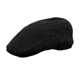 Maxwell Cotton Flat Cap Hat (Color: Black)