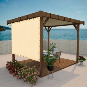 Shade Fabric Sand Sun Shade Cloth with Grommets for Pergola Replacement Shade Cover Canopy Cable Zip Ties (Color: Sand, size: 6ft x6ft)