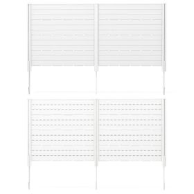 Outdoor Privacy Fence Screen with 5 Ground Stakes for Garden Yard Patio (Color: White)