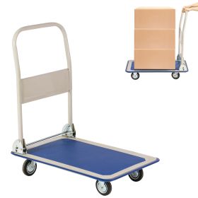 Bosonshop Folding Platform Cart Heavy Duty Hand Truck Moving Push Flatbed Dolly Cart for Warehouse Home Office;  660 lbs Weight Capacity (Capacity: 330 lbs)